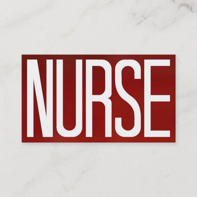 Tarjeta de visita roja para enfermera negrita (Anverso)