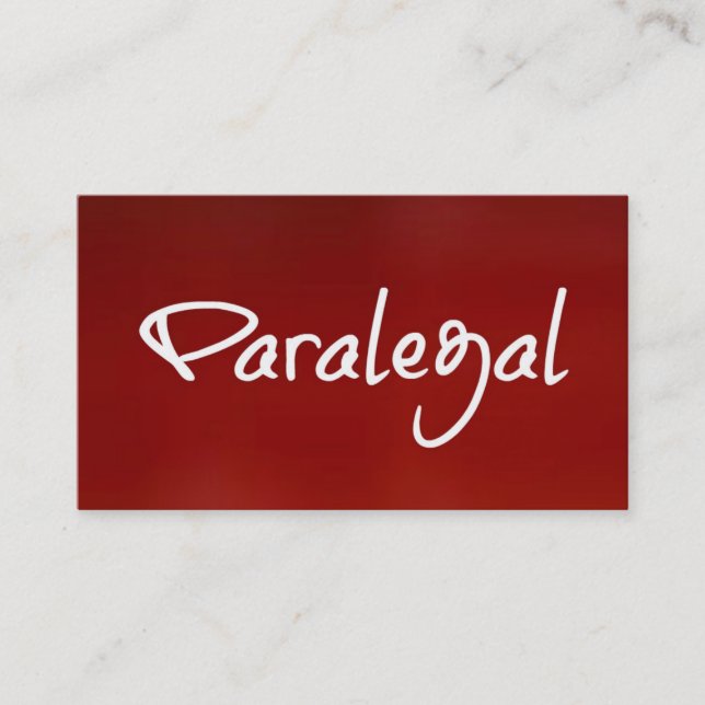 Tarjeta de visita roja Paralegal (Anverso)