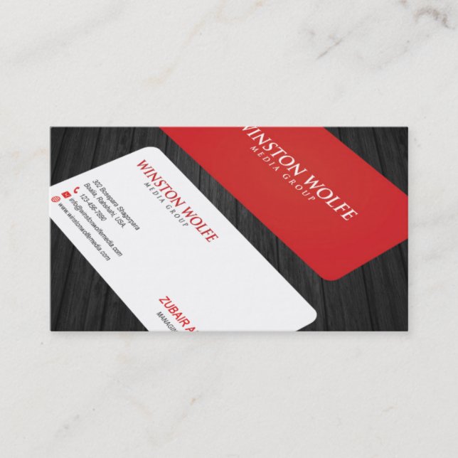 Tarjeta de visita roja simple (Anverso)