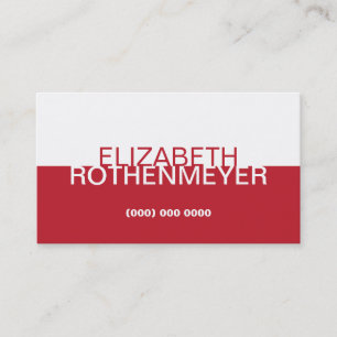 Tarjeta de visita roja simple del panel