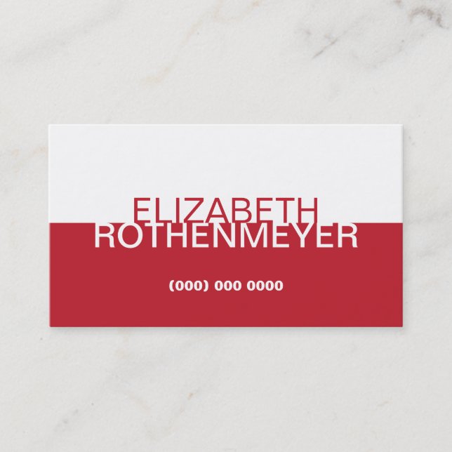 Tarjeta de visita roja simple del panel (Anverso)