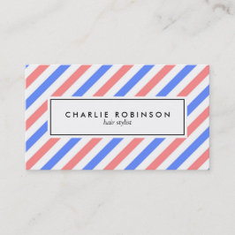 Tarjeta de visita roja y azul brillante de la raya