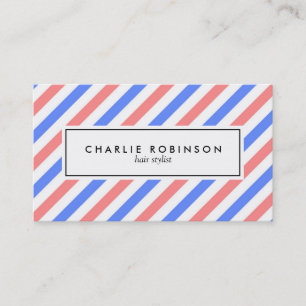 Tarjeta de visita roja y azul brillante de la raya