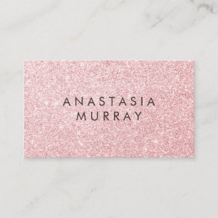 Tarjeta De Visita Rojizo Glam Rosa Dorado Rosa Brillo Brillos
