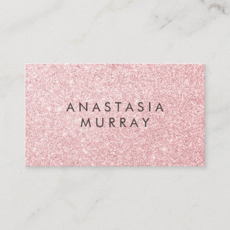 Tarjeta De Visita Rojizo Glam Rosa Dorado Rosa Brillo Brillos