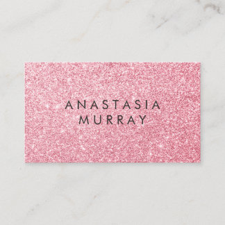 Tarjeta De Visita Rojizo Rosa Glam Brillante Rosa Dorado Destellos