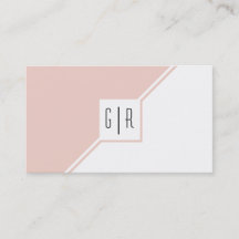 Rojizo rosa y blanco monograma moderno geométrico