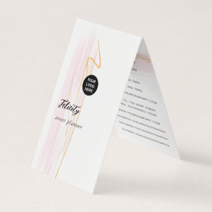 Tarjeta De Visita Rojizo Rosa y Pinceladas Doradas