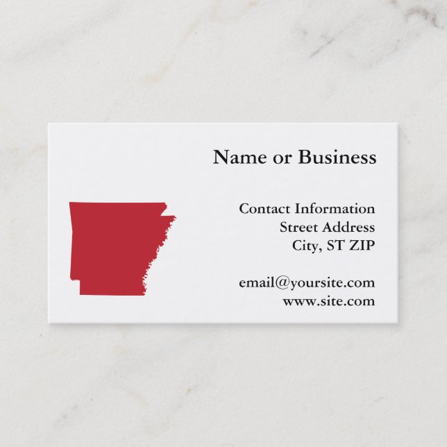 Tarjeta De Visita Rojo Arkansas (Anverso)