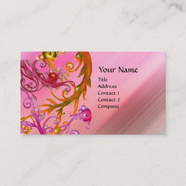 TARJETA DE VISITA ROJO BERRIES SWIRLS (Anverso)