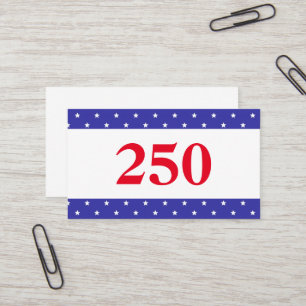 Tarjeta De Visita Rojo Blanco & Azul Patriótico 250