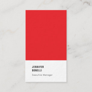Tarjeta De Visita Rojo blanco minimalista moderno grueso lujoso de m