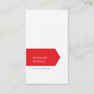 Tarjeta De Visita Rojo blanco minimalista moderno grueso lujoso de m