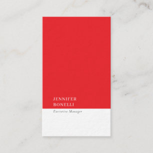 Tarjeta De Visita Rojo blanco minimalista moderno grueso lujoso tren