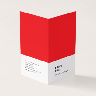 Tarjeta De Visita Rojo blanco minimalista moderno trendy