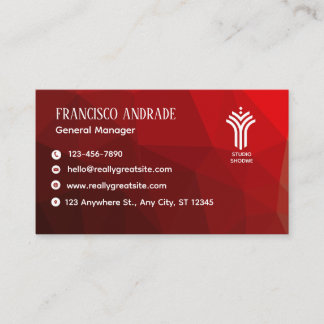 Tarjeta De Visita Rojo Blanco Moderno