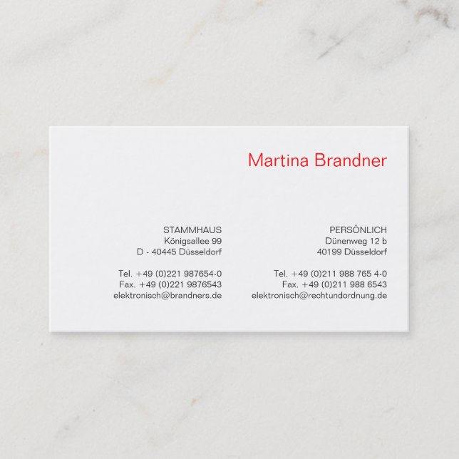 Tarjeta De Visita Rojo, blanco, negro (Anverso)