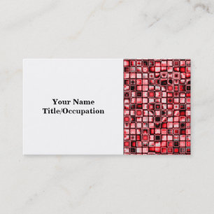 Tarjeta De Visita Rojo, blanco y modelo de rejilla texturizado negro