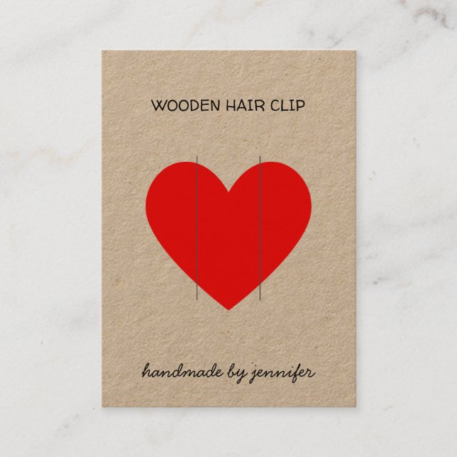 Tarjeta De Visita Rojo brillante Me encanta el soporte de clip de pe (Anverso)