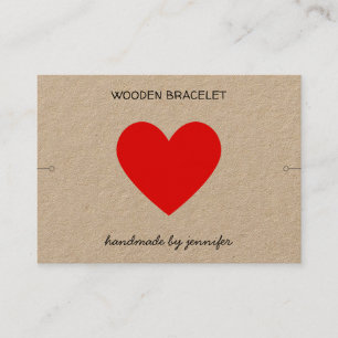 Tarjeta De Visita Rojo brillante Me encanta el soporte de pulsera he