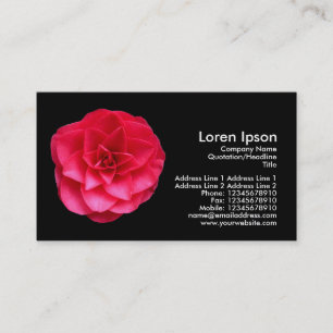 Tarjeta De Visita Rojo Camelia II - Negro