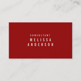Tarjeta De Visita Rojo carmesí simple moderno profesional