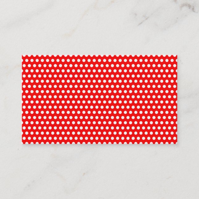Tarjeta De Visita Rojo con pequeños puntos blancos (Anverso)