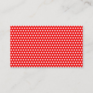 Tarjeta De Visita Rojo con puntos blancos pequeños