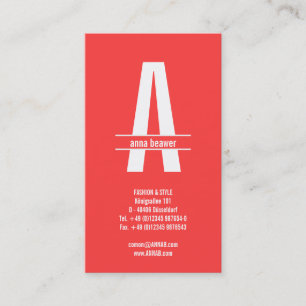 Tarjeta De Visita Rojo coral gráfico
