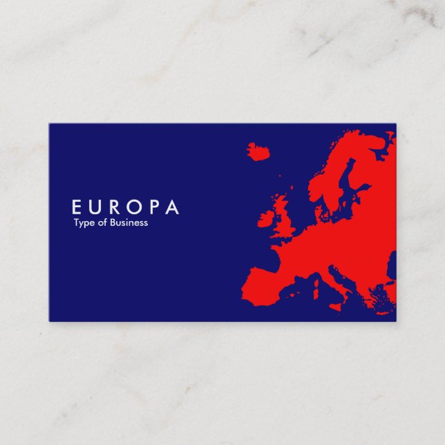 Tarjeta De Visita Rojo de EUROPA - Azul oscuro (Anverso)
