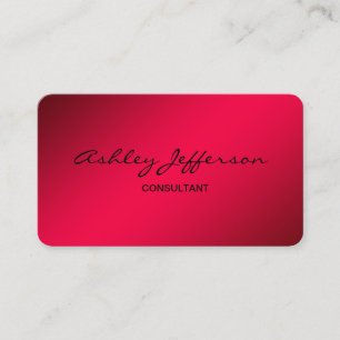 Tarjeta De Visita Rojo de moda con guión elegante profesional