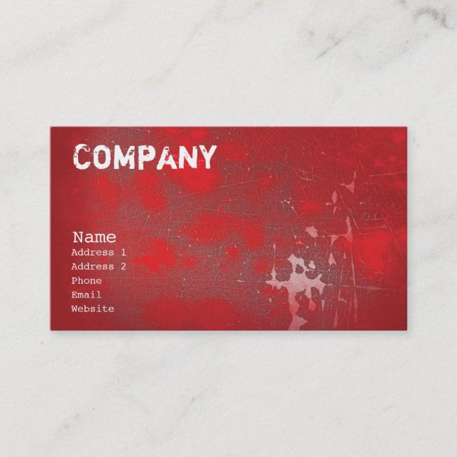 Tarjeta De Visita Rojo del Grunge (Anverso)