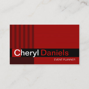 Tarjeta De Visita Rojo del planificador de eventos de las iniciales