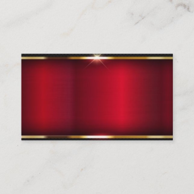 Tarjeta De Visita rojo, dorado, &gris (Anverso)