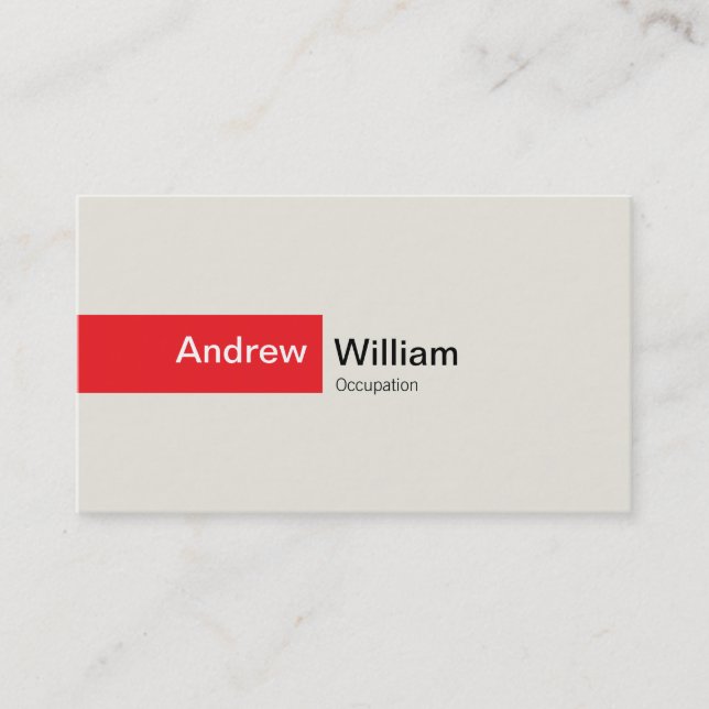 Tarjeta De Visita Rojo elegante (Anverso)