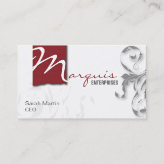 Tarjeta De Visita Rojo elegante corporativo del monograma de la