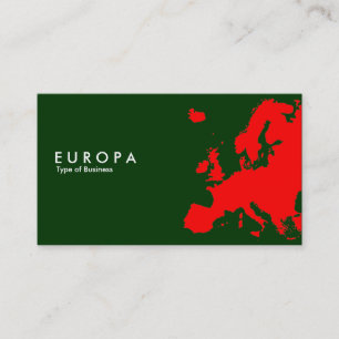 Tarjeta De Visita Rojo EUROPA - Verde oscuro