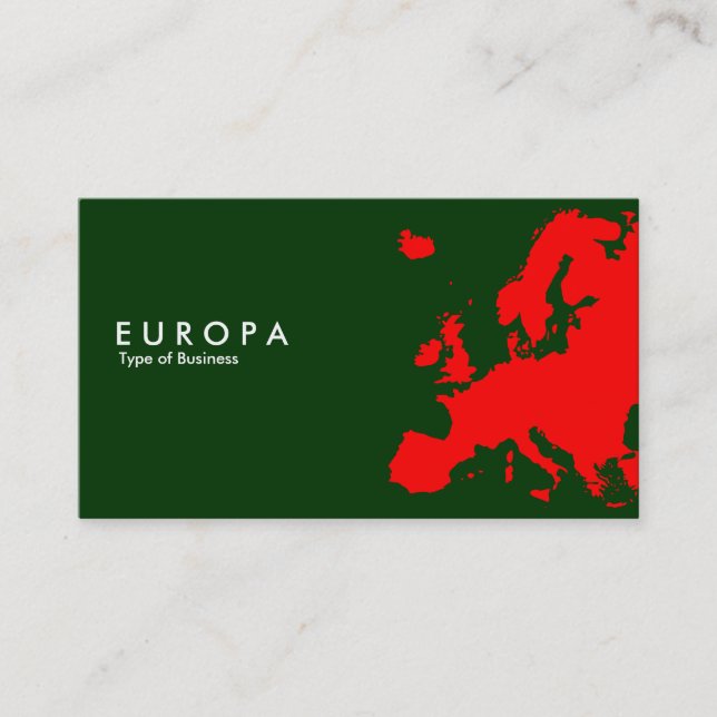 Tarjeta De Visita Rojo EUROPA - Verde oscuro (Anverso)