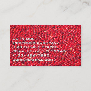 Tarjeta De Visita Rojo festivo de Cranberries
