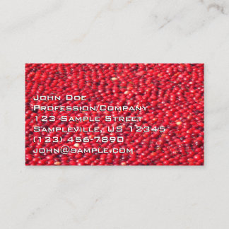 Tarjeta De Visita Rojo festivo de Cranberries