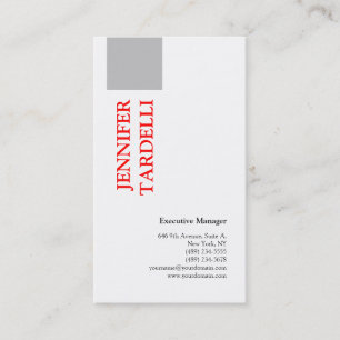 Tarjeta De Visita Rojo gris blanco Minimalista profesional moderno