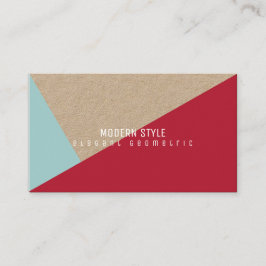 Tarjeta De Visita rojo kraft geométrico moderno y elegante