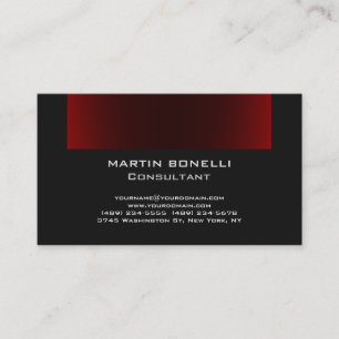 Tarjeta De Visita Rojo Marrón Gris Oscuro Limpio Sencillo