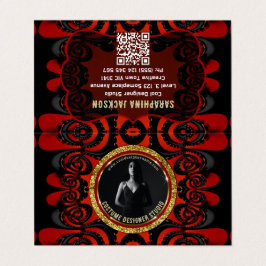 Tarjeta De Visita Rojo Negro + Funky Gótico Creativo Dorado