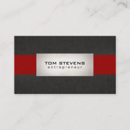 Tarjeta De Visita Rojo negro plateado moderno a rayas