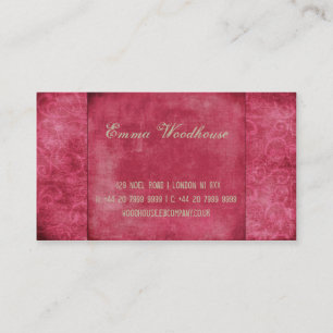 Tarjeta De Visita Rojo oriental de la fresa del Grunge