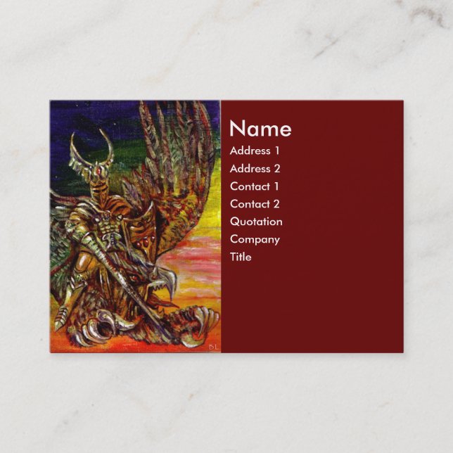 Tarjeta De Visita Rojo OSCURO DE KNIGHT (Anverso)