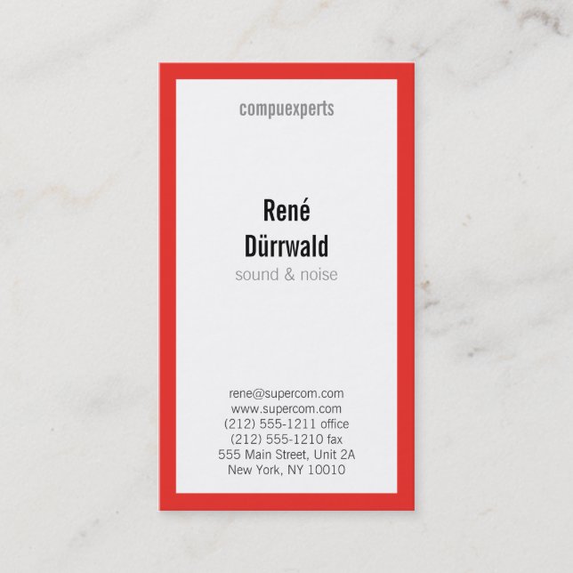 Tarjeta De Visita rojo profesional (Anverso)