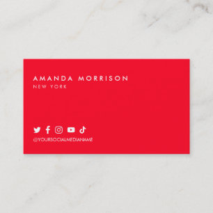 Tarjeta De Visita Rojo Profesional Minimalista para Redes Sociales