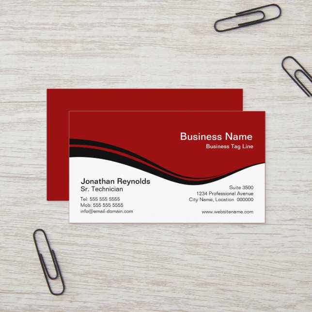 Tarjeta De Visita Rojo profesional moderno (Anverso/Reverso In Situ)